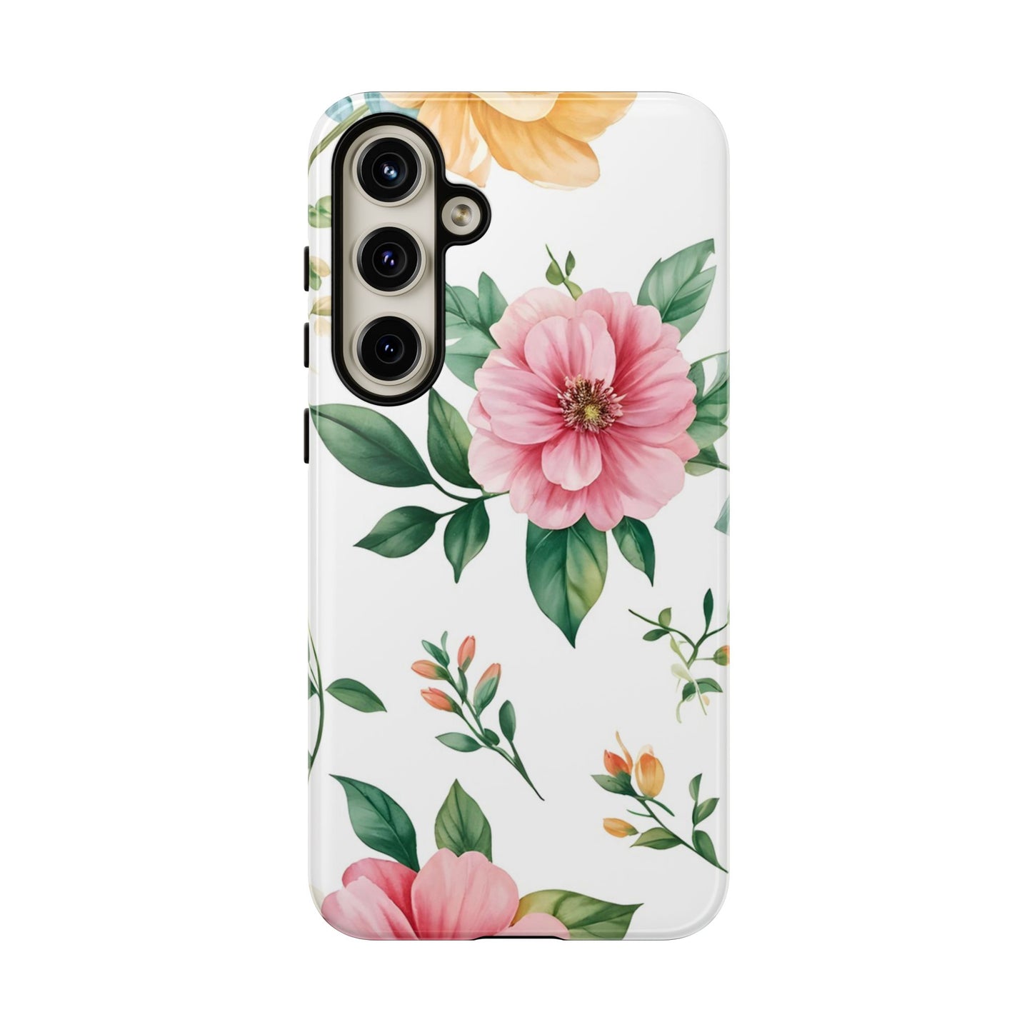 Floral Tough Phone Case — Pink Peony Protective Phone Cover