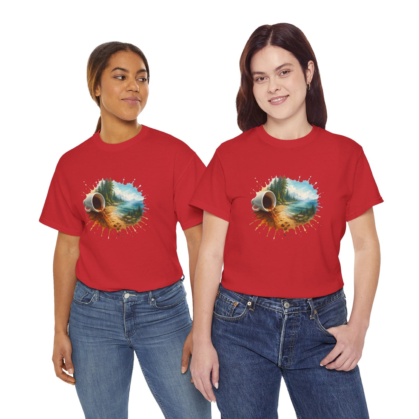 Nature-Inspired Unisex Heavy Cotton Tee, Casual Outfit, Gift for Nature Lovers, Camping Apparel, Outdoor Adventure Shirt