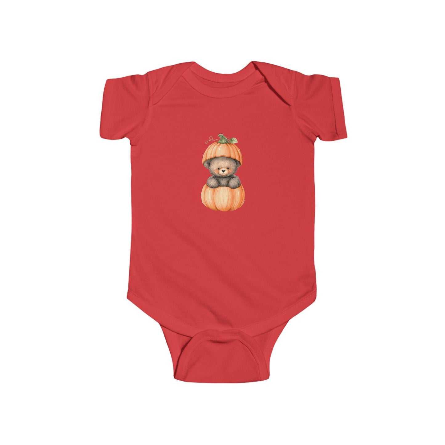 Pumpkin Bear Infant Bodysuit | Cute Baby Shower Gift, Fall Apparel, Halloween Outfit, Newborn Clothing, Cozy Baby Wear
