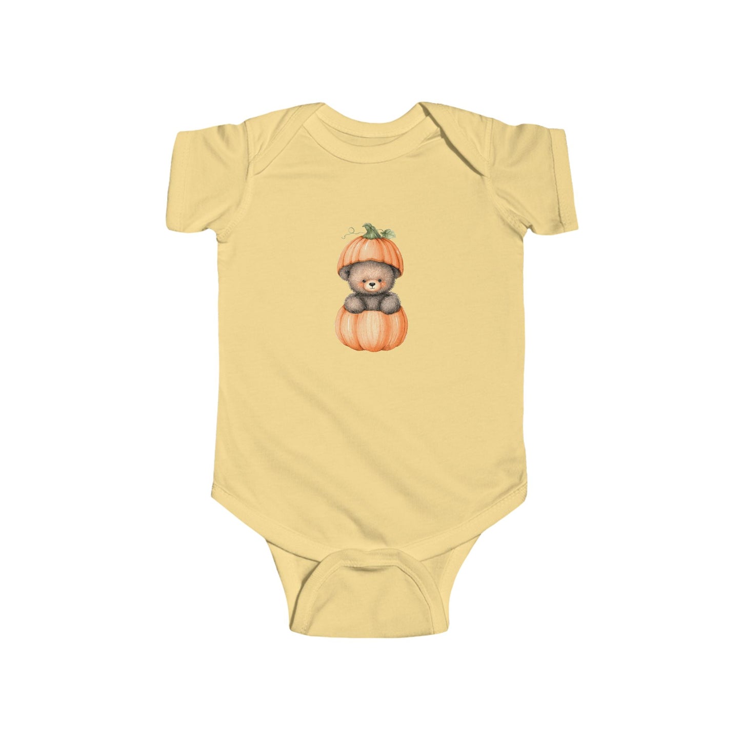 Pumpkin Bear Infant Bodysuit | Cute Baby Shower Gift, Fall Apparel, Halloween Outfit, Newborn Clothing, Cozy Baby Wear