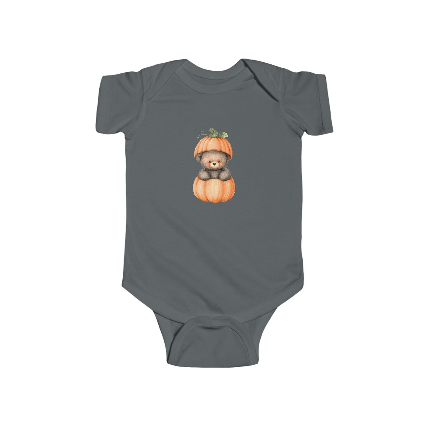 Pumpkin Bear Infant Bodysuit | Cute Baby Shower Gift, Fall Apparel, Halloween Outfit, Newborn Clothing, Cozy Baby Wear
