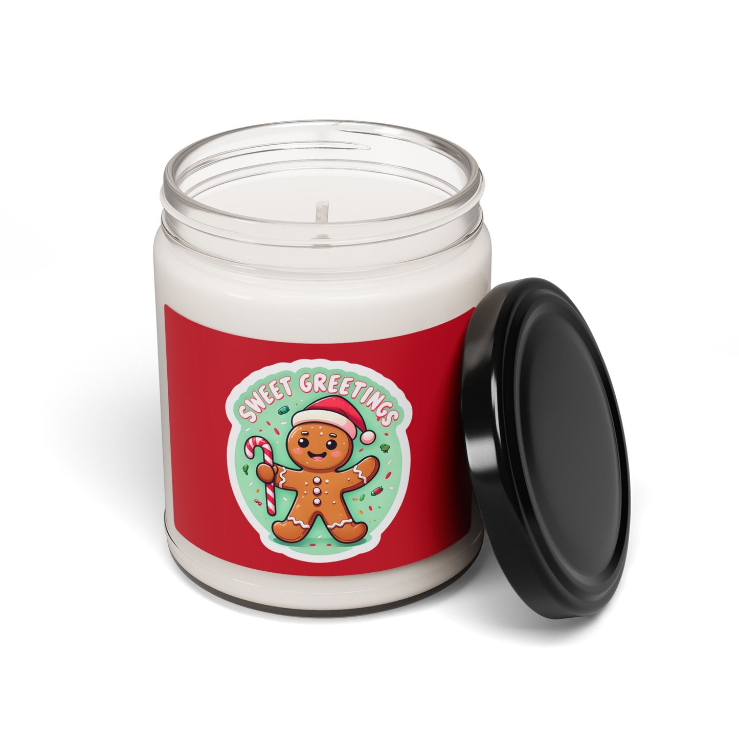Sweet Greetings Gingerbread Soy Candle — 9oz Holiday Scented Candle
