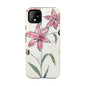 Floral Phone Case with Elegant Pink Lilies, Cute Floral Accessories, Phone Protection, Gift for Her, Stylish Cell Phone Cover