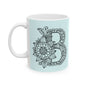Mandala Design Ceramic Mug -Letter B Relaxing Gift for Tea Lovers, Coffee Enthusiasts, Home Decor, Perfect for Holidays, Zen Vibe
