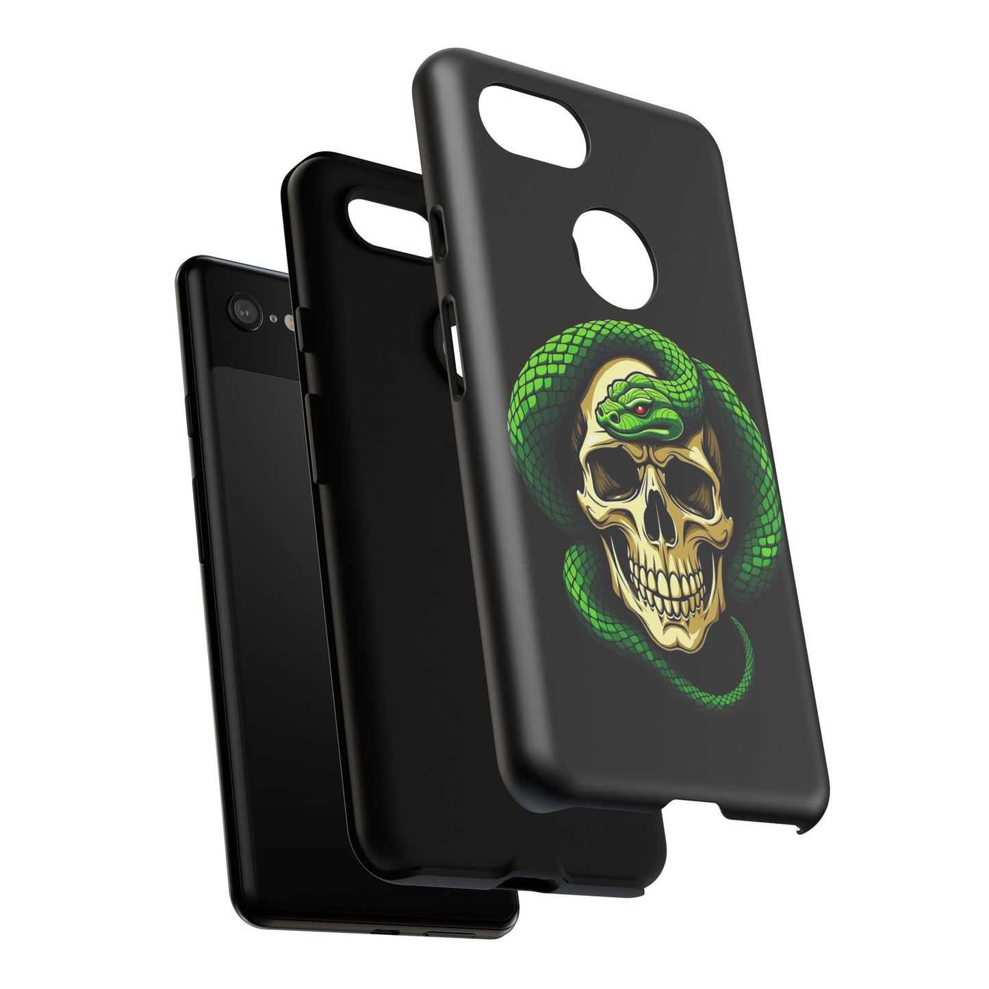 Skull & Snake Phone Case | Tough Cases, Protective Cover, Edgy Phone Accessories, Gothic Gift, Halloween Decor