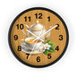 Tea Time Wall Clock, Rustic Kitchen Decor, Gift for Tea Lovers, Home Office Accent, Floral Design