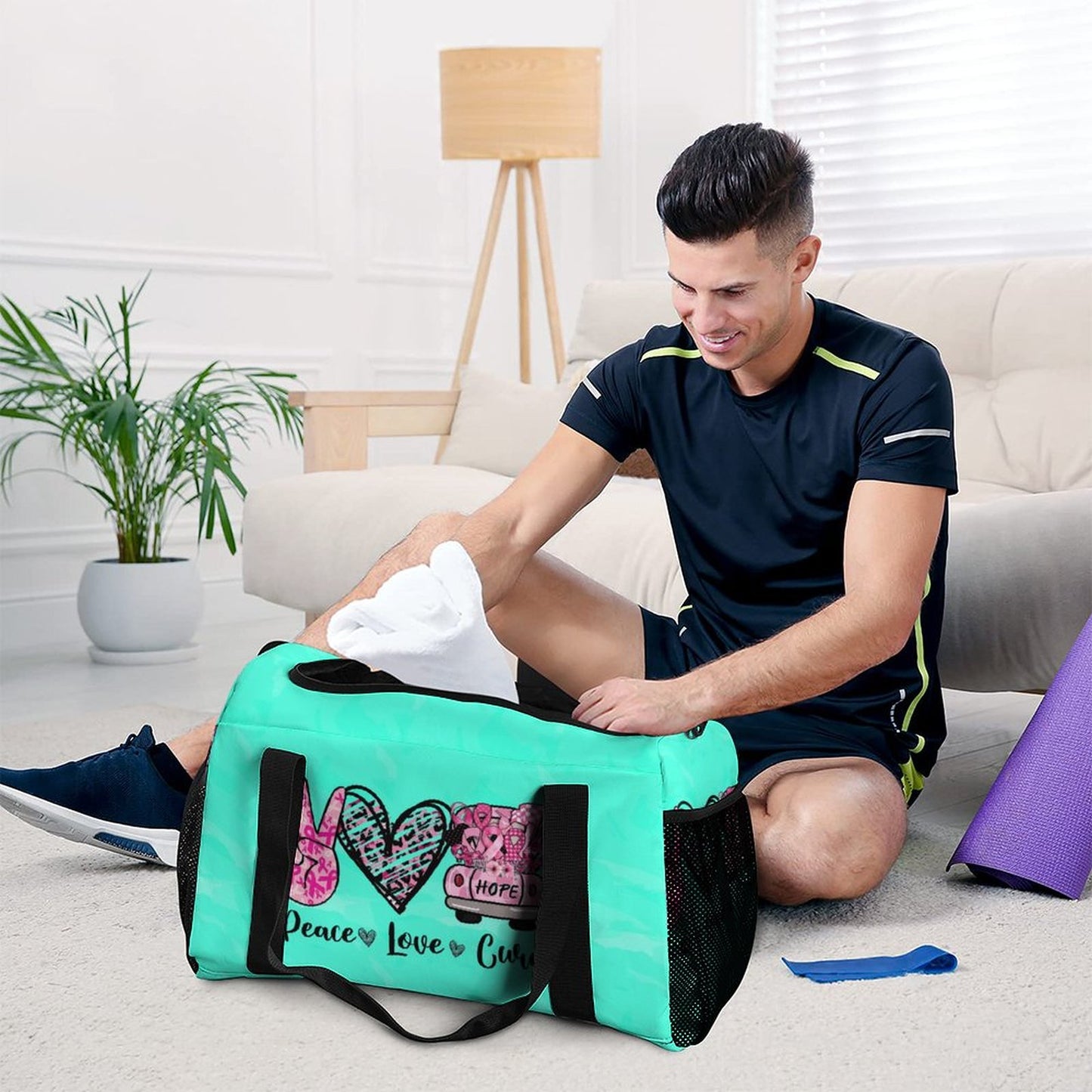Travel Duffel Bag Peace Love Cure