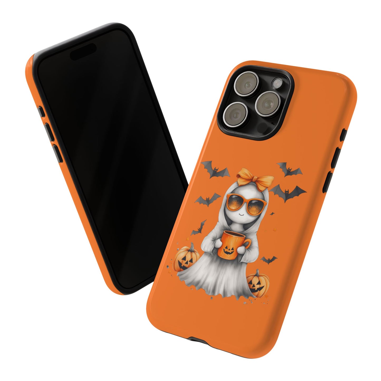 Halloween Ghost Phone Case, Cute Cat Ghost Case, Autumn Phone Cover, Spooky Season Gift, Trick or Treat Case