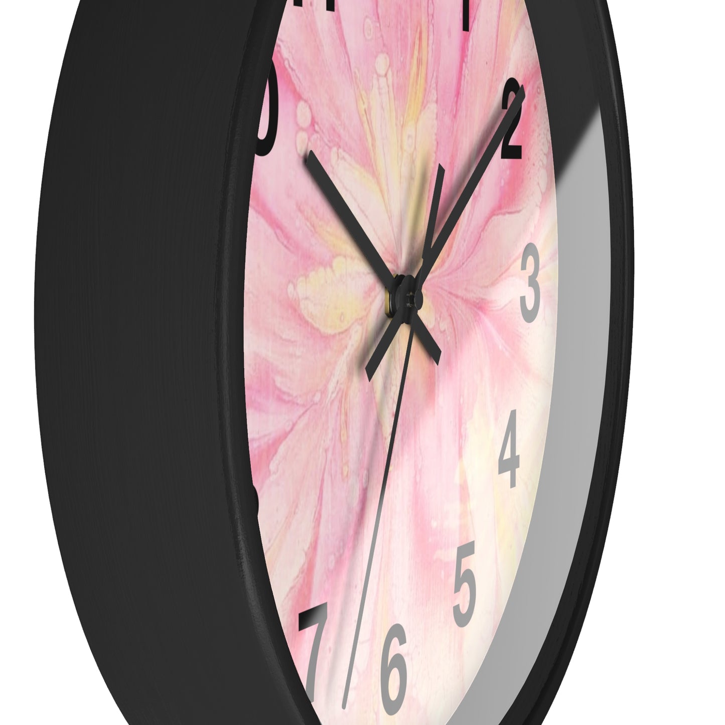 Floral Design Wall Clock - Pink Flower Home Decor, Elegant Timepiece, Gift for Her, Mother's Day, Relaxation Space, Unique Wall Art