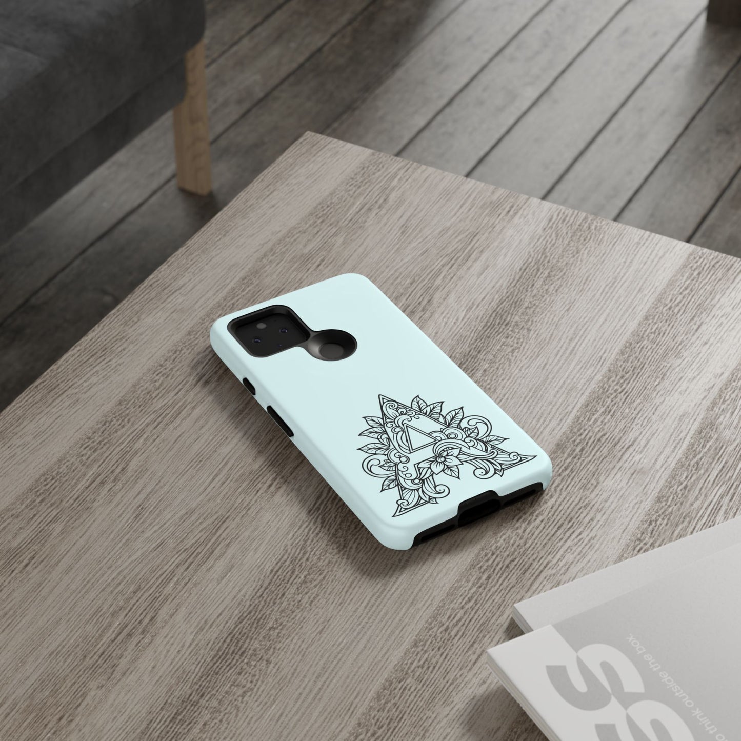 Personalized Tough Phone Case, Floral Monogram Cell Phone Cover, Custom Protective Case, Unique Gift, Birthday, Graduation