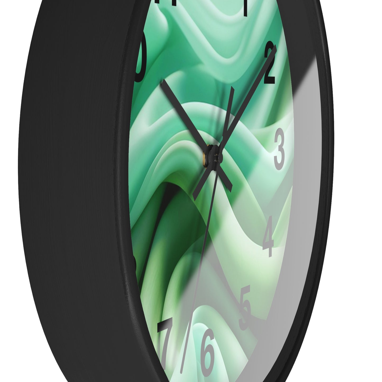 Serene Abstract Green Wall Clock, Modern Home Decor, Relaxing Timepiece, Gifts for Nature Lovers, Minimalist Wall Art
