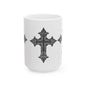 Gothic Cross Ceramic Mug - Spiritual Gift for Faith Lovers, Black and White Design, Perfect for Coffee or Tea, Housewarming, Religious [...]