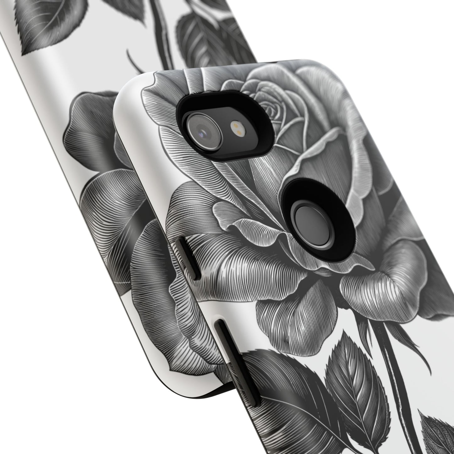 Elegant Floral Phone Case - Tough Cases, Black Rose Design, Floral Phone Cover, Stylish Phone Accessory, Gift for Her, Mother's Day