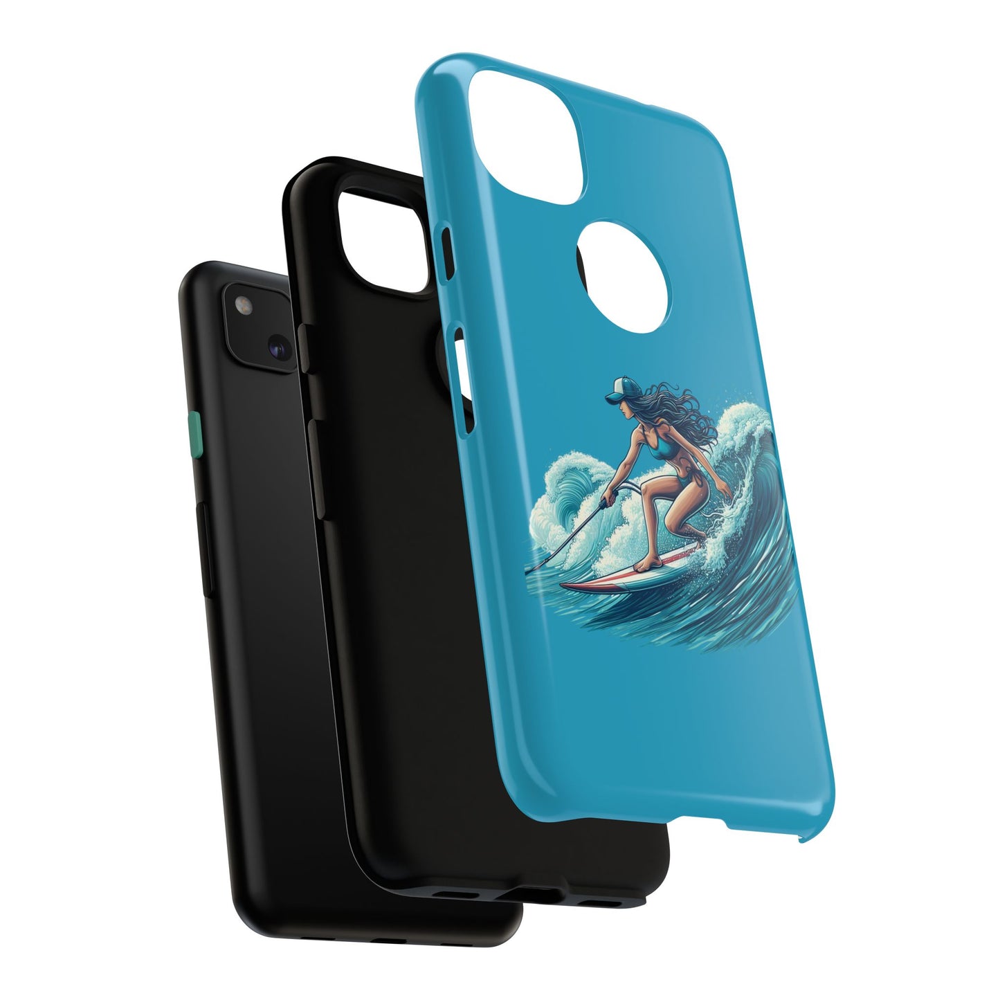 Surfing Phone Case, Coastal Vibes Phone Cover, Tough Cases for Beach Lovers, Ocean Art Phone Accessories, Summer Gift Idea