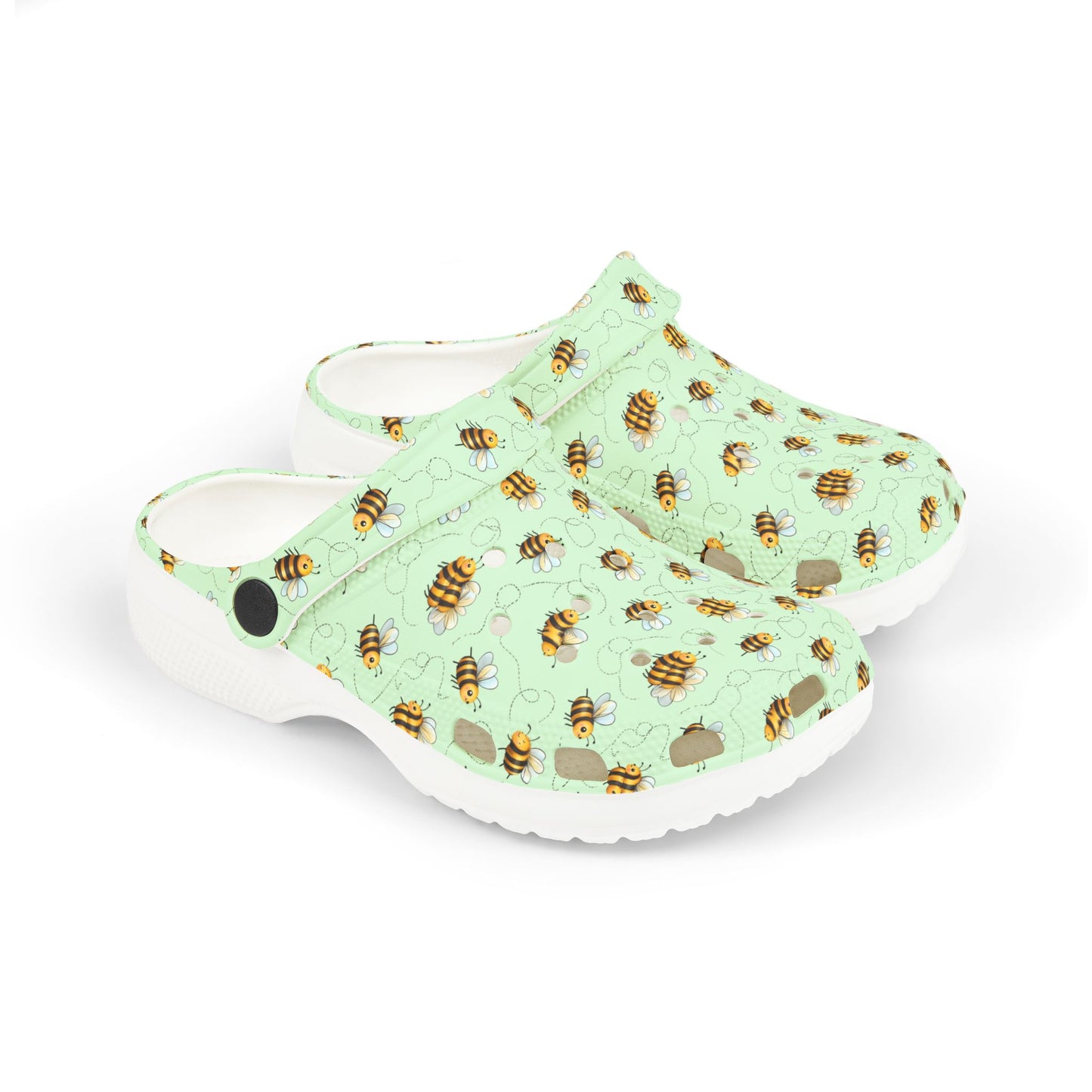Bee-themed Kid's Clogs, Comfortable Summer Footwear, Playtime Shoes, Outdoor Accessories, Gift for Kids