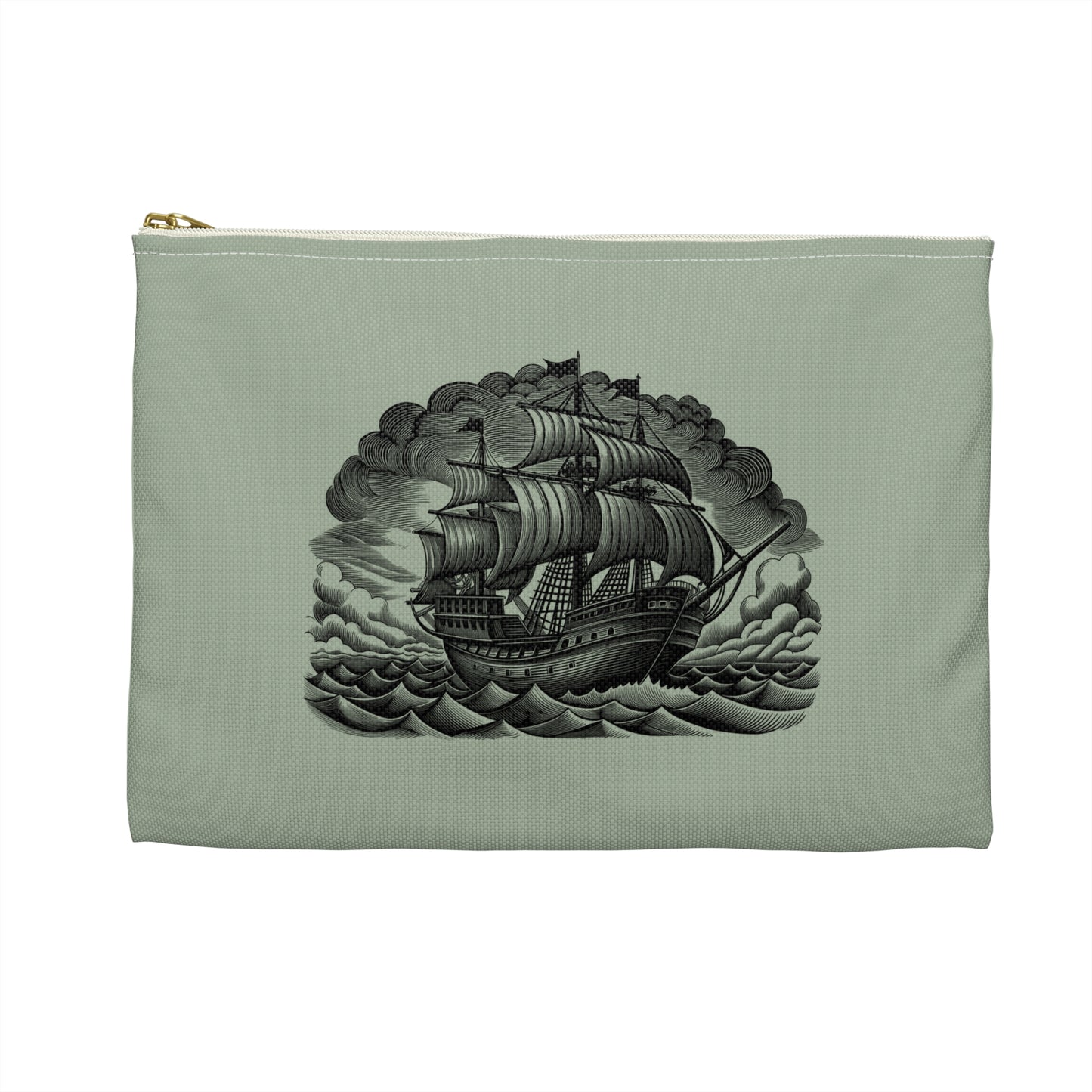Nautical Themed Accessory Pouch - Pirate Ship Design, Makeup Bag, Travel Organizer, Gift for Sailors, Ocean Lovers