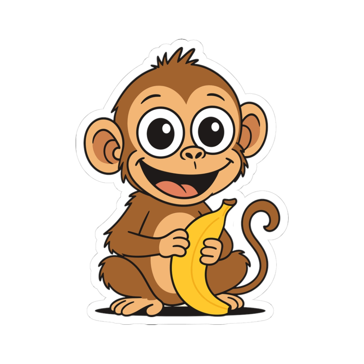 Cute Monkey Banana Kiss-Cut Stickers for Kids & Adults