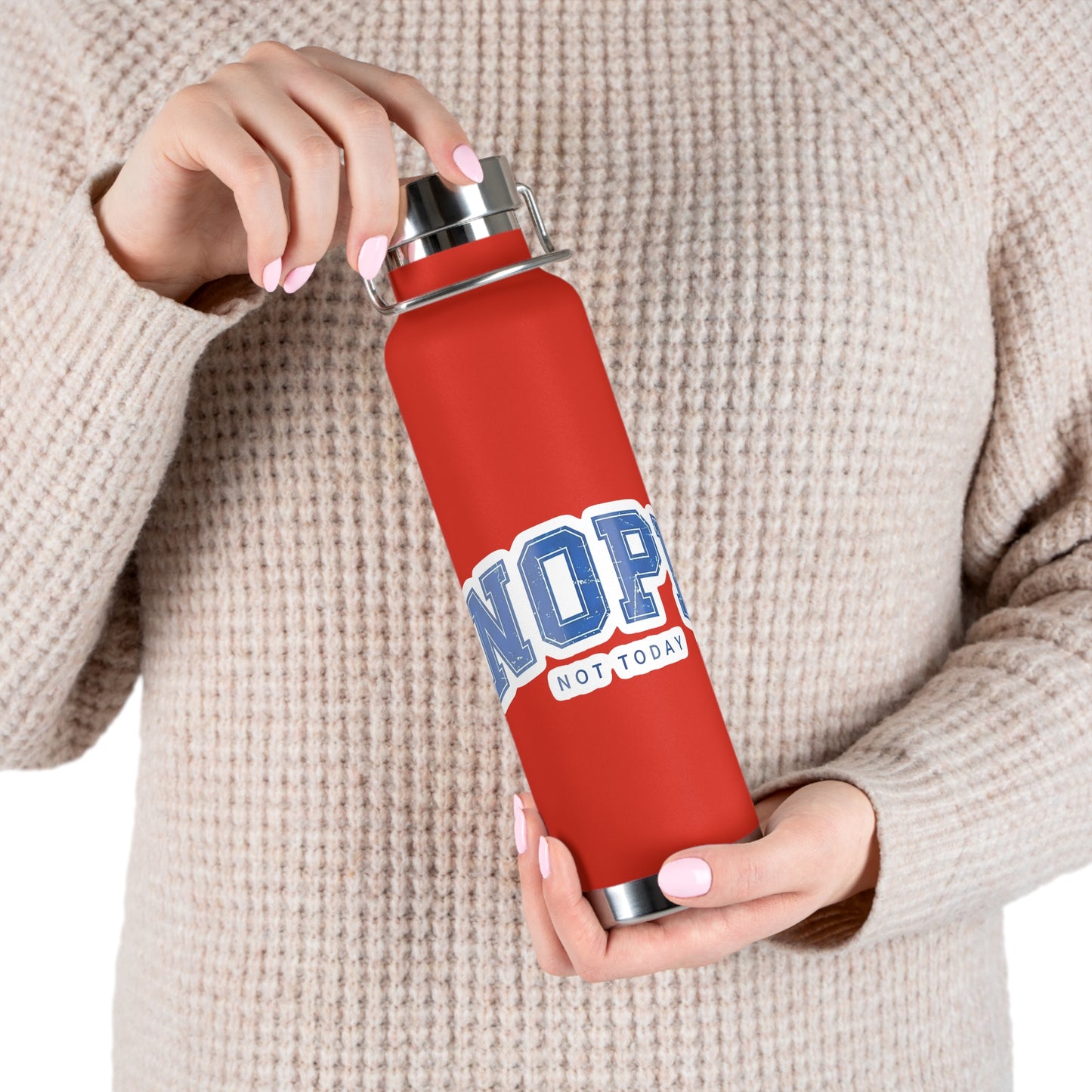 22oz Insulated Water Bottle — "NOPE (Not Today)" Retro Graphic