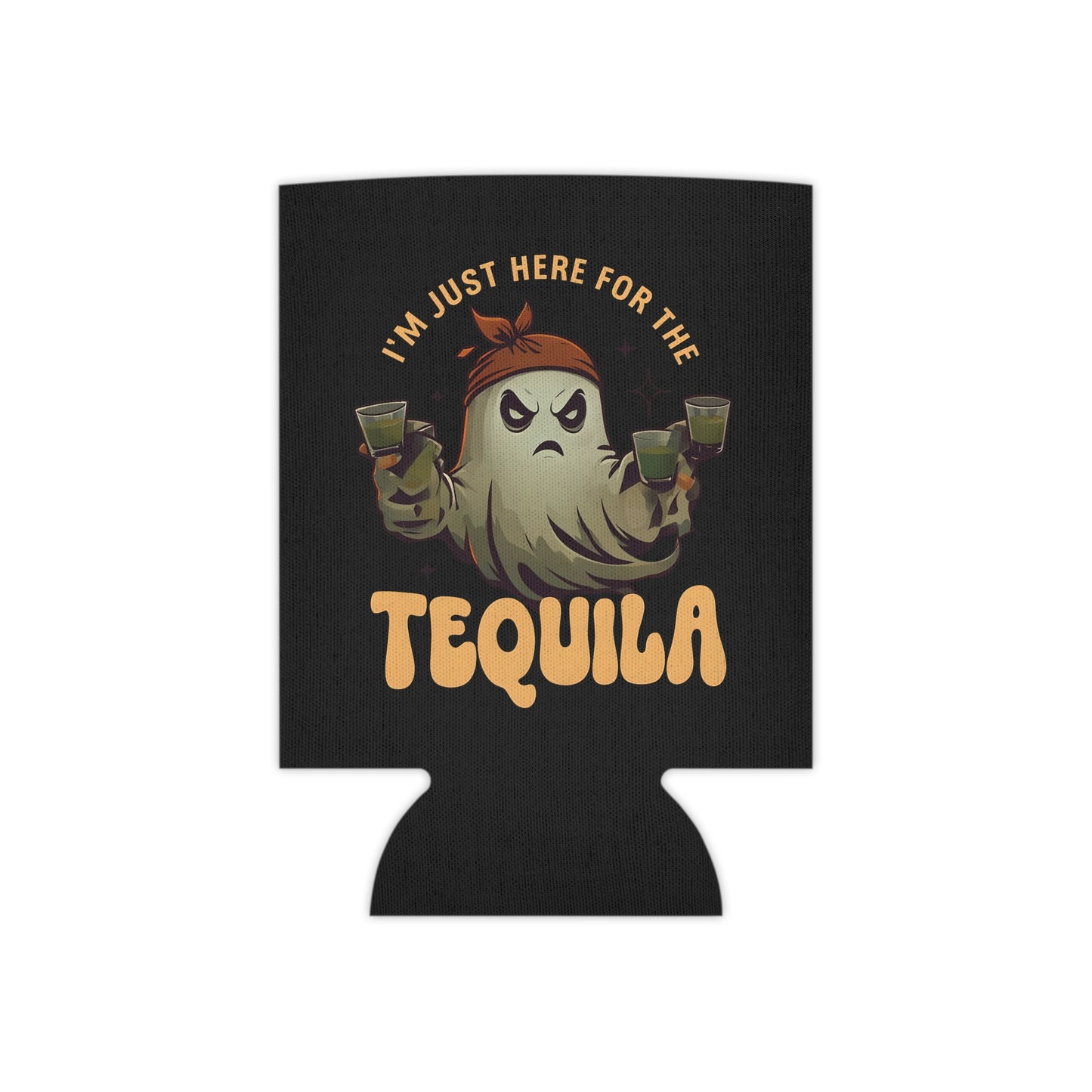 Ghostly Tequila Can Cooler, Funny Drink Holder, Party Favor, Summer BBQ, Gift for Tequila Lovers, Halloween Decor