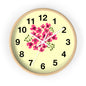 Floral Wall Clock with Pink Flowers, Home Decor, Gift for Gardening Enthusiasts, Mother's Day Present, Living Room Accent, Spring Vibes