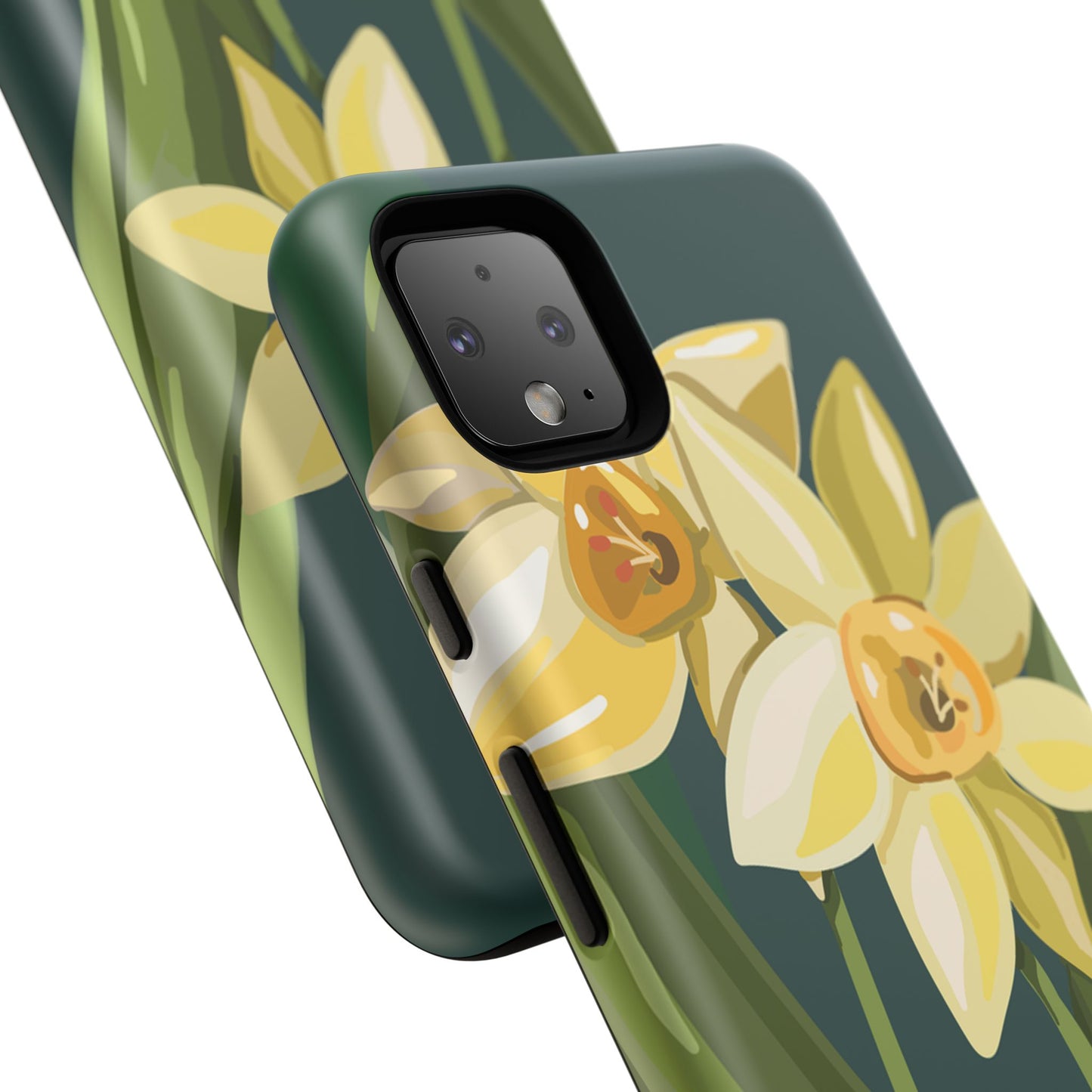 Floral Phone Case - Yellow Daffodil Design, Tough Phone Cover, Spring Decor, Floral Gift, Nature-Inspired Accessories