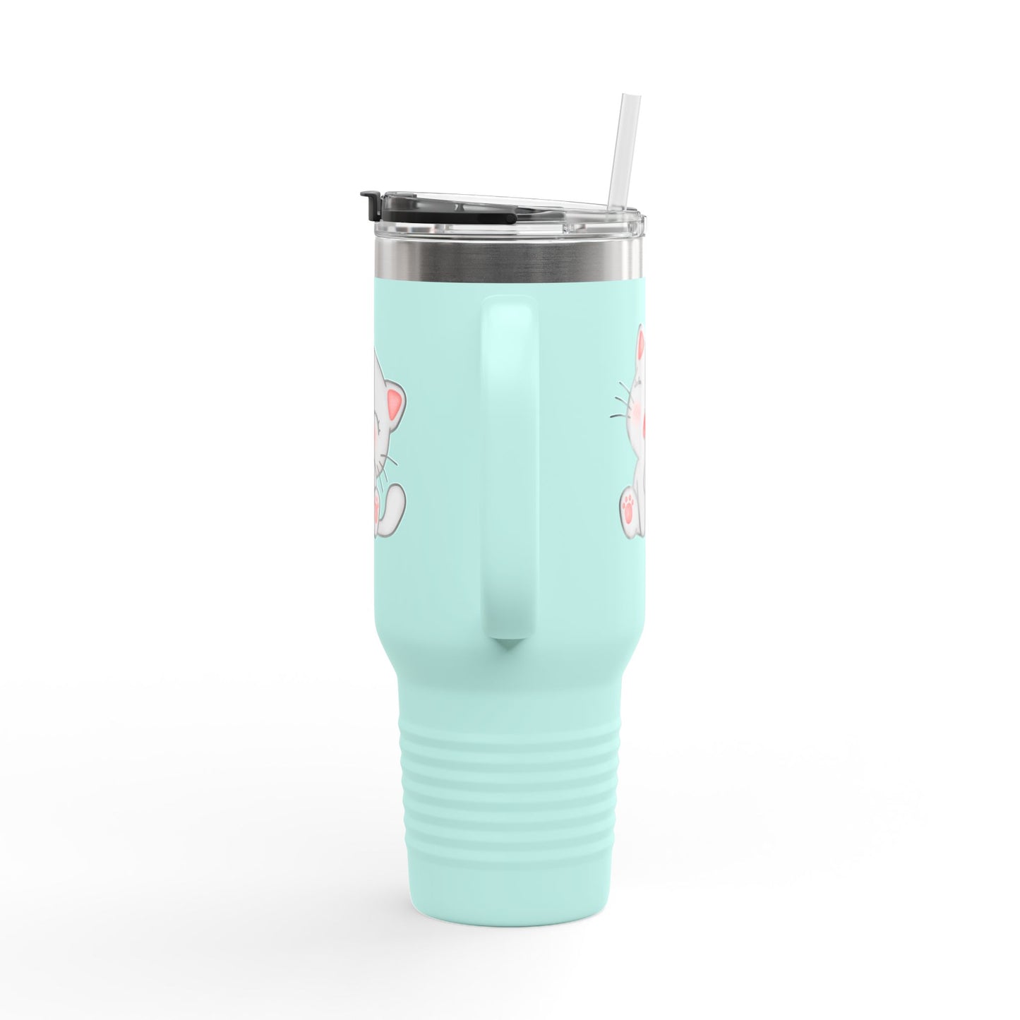 Cute Cat Insulated Travel Mug, 40oz | Funny Coffee Mug for Cat Lovers, Animal Lover Gift, Travel Tumbler, Pet Themed Drinkware
