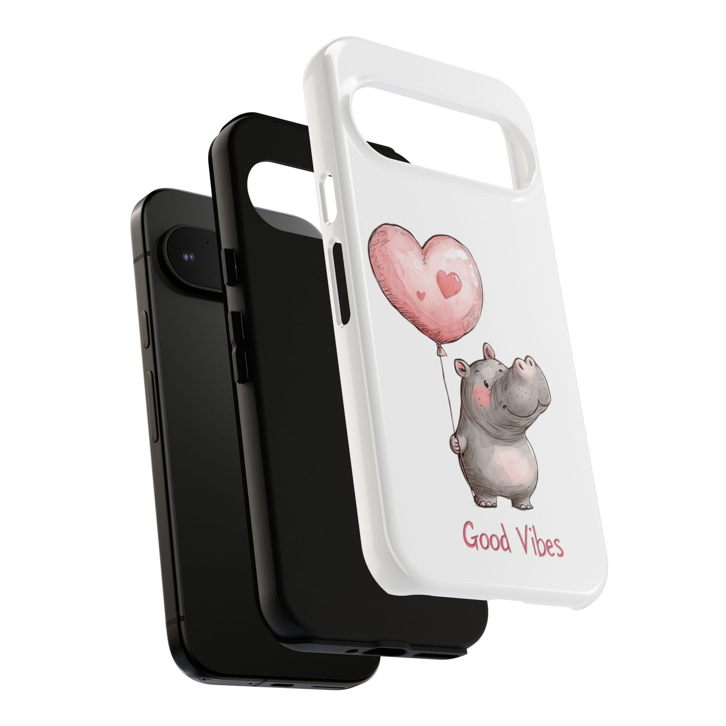 Cute Hippo Phone Case - Good Vibes Design, Animal Lover Gift, Fun Accessory, Birthday Present, Phone Accessories