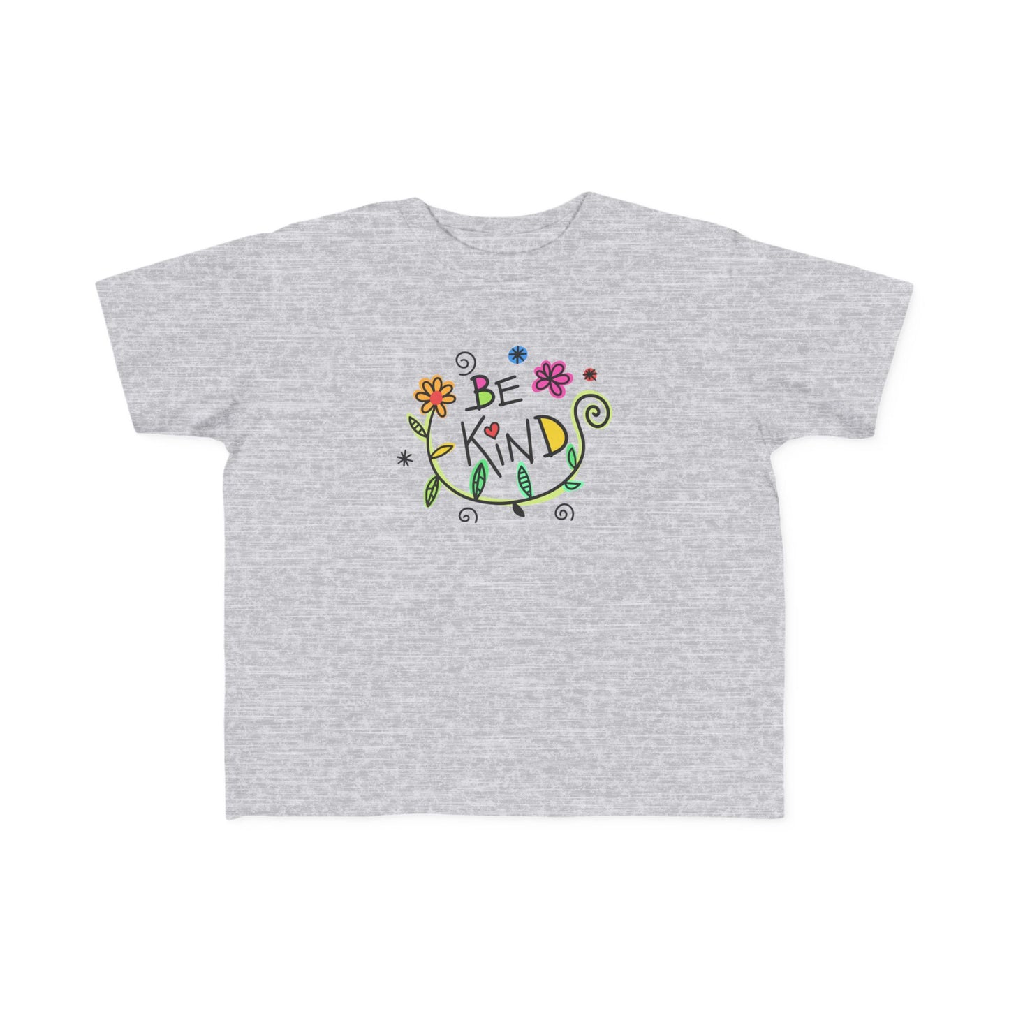 Whimsical Toddler Tee - 'Be Kind' Design, Cute Kids' Shirt, Floral Graphic Tee, Toddler Gift, Inspirational Apparel