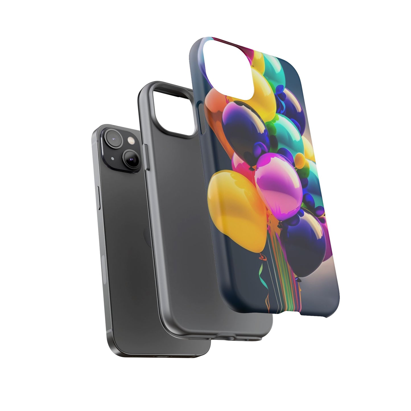 Colorful Balloon Tough Phone Case — Vibrant Party Balloons Protective Cover