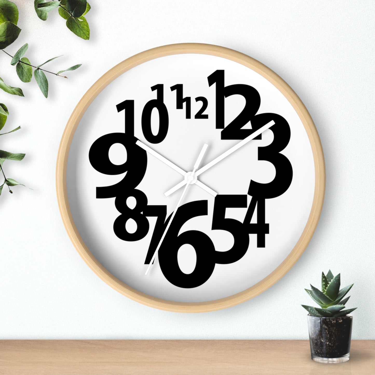 Modern Black and White Wall Clock, Minimalist Home Decor, Office Timer, Gift for Him/Her, Stylish Timepiece
