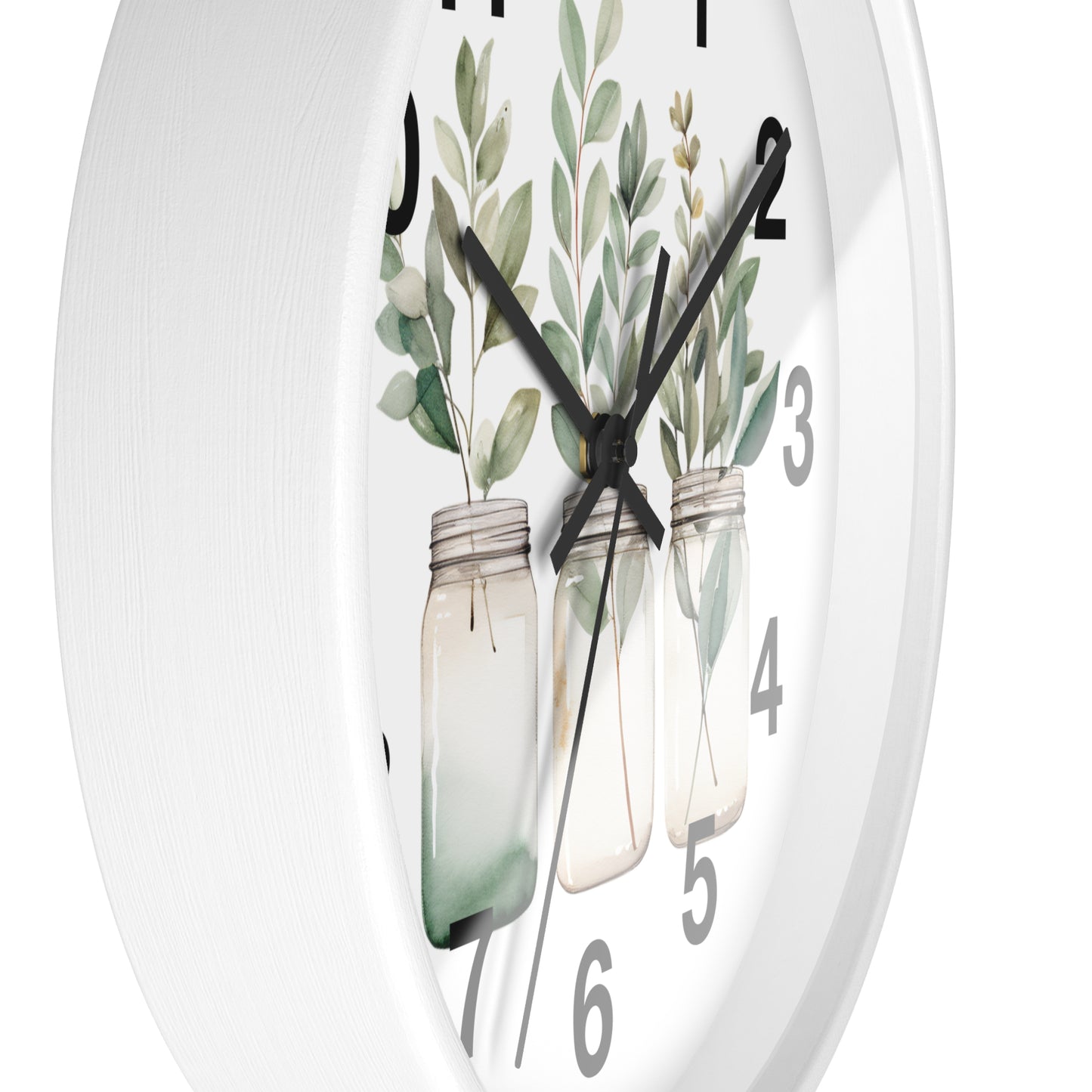 Botanical Wall Clock - Home Decor, Gift for Plant Lovers, Modern Art, Housewarming, Eco-Friendly Design