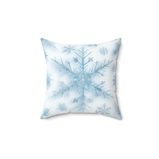 Winter Snowflake Decorative Pillow, Cozy Home Accent, Perfect Holiday Gift, Winter Decor, Snowflake Print Pillow