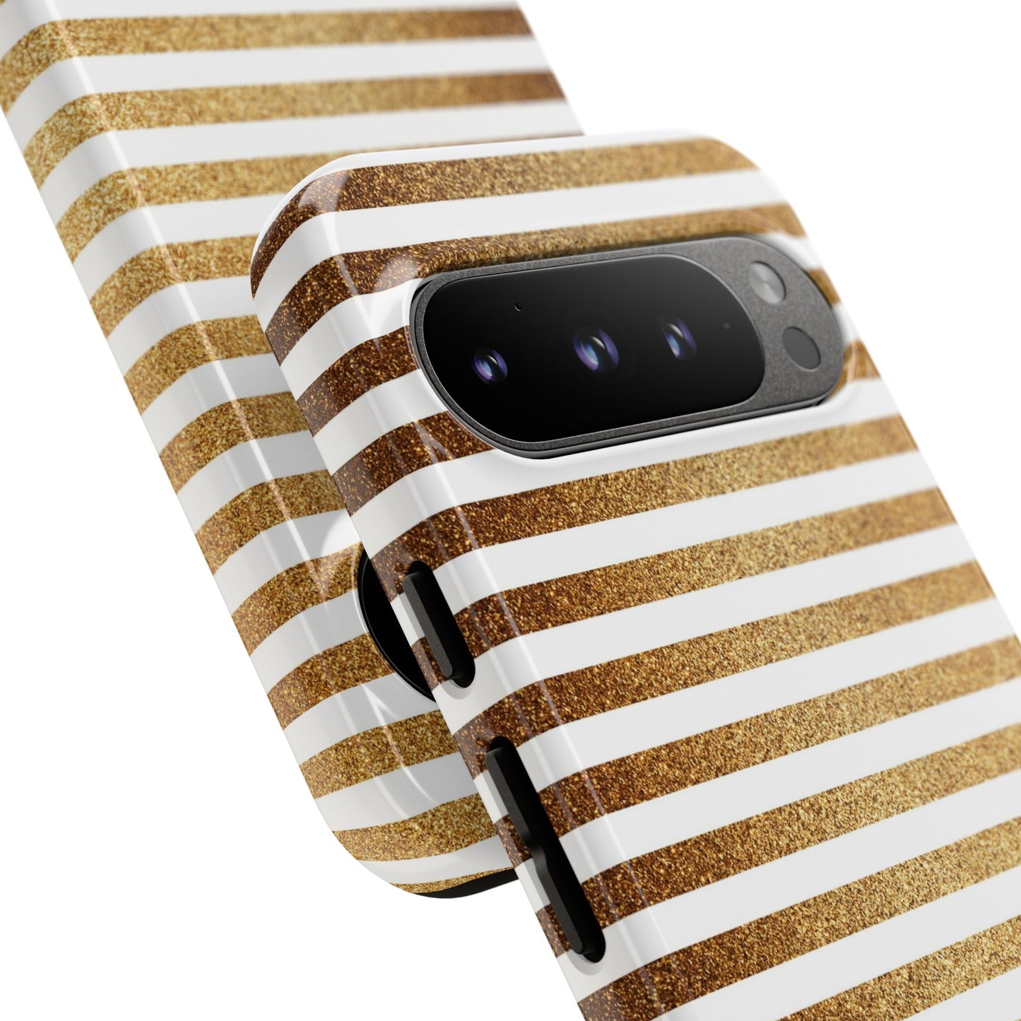 Glamorous Gold Striped Phone Case | Tough Cases, Stylish Phone Cover, Chic Accessories, Gift for Her, Fashionable Tech