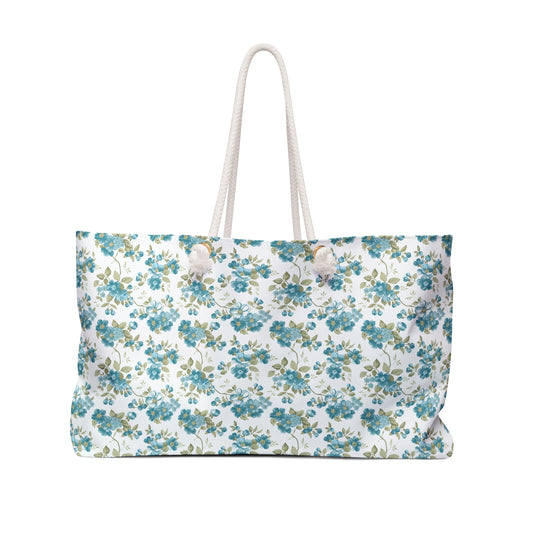 Chic Floral Weekender Bag, Travel Tote, Overnight Bag, Beach Bag, Stylish Carryall, Floral Print Handbag