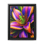 Vibrant Neon Floral Matte Canvas Print — Framed Wall Art