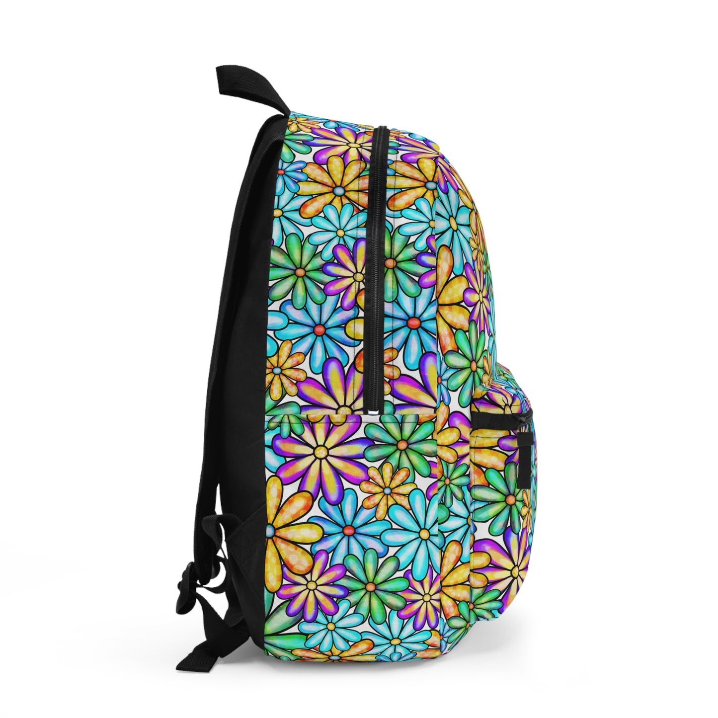 Colorful Floral Backpack, Back to School Bag, Travel Rucksack, Bohemian Style Backpack, Cute Gift for Students
