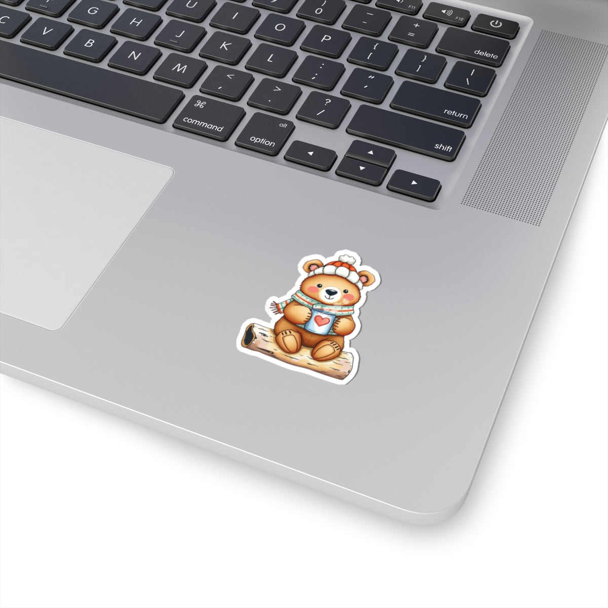 Adorable Bear Hug Kiss-Cut Stickers - Cute Animal Decor for Journals, Laptops, Phone Cases, Kids' Rooms, Winter Vibes