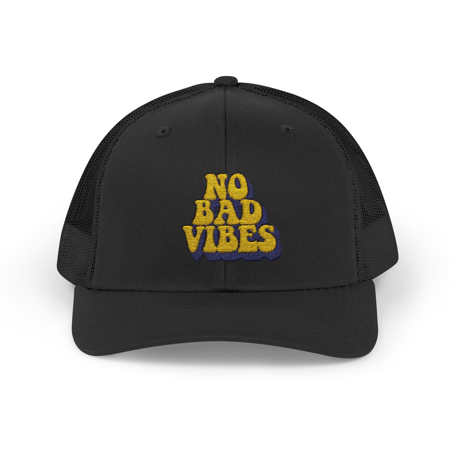 No Bad Vibes Snapback Trucker Cap | Casual Summer Hat, Gift for Her, Trendy Accessory, Outdoor Fun, Festival Wear