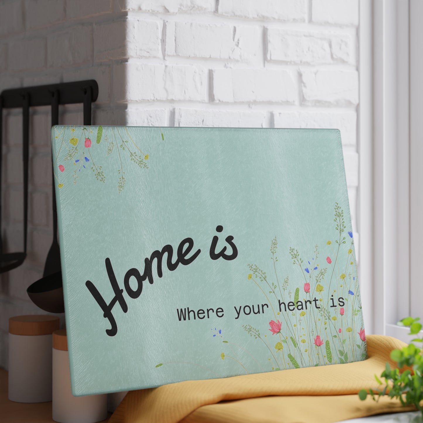 Floral Home Cutting Board, Kitchen Decor, Gift for Home Cooks, Housewarming Gift, Unique Kitchen Accessory