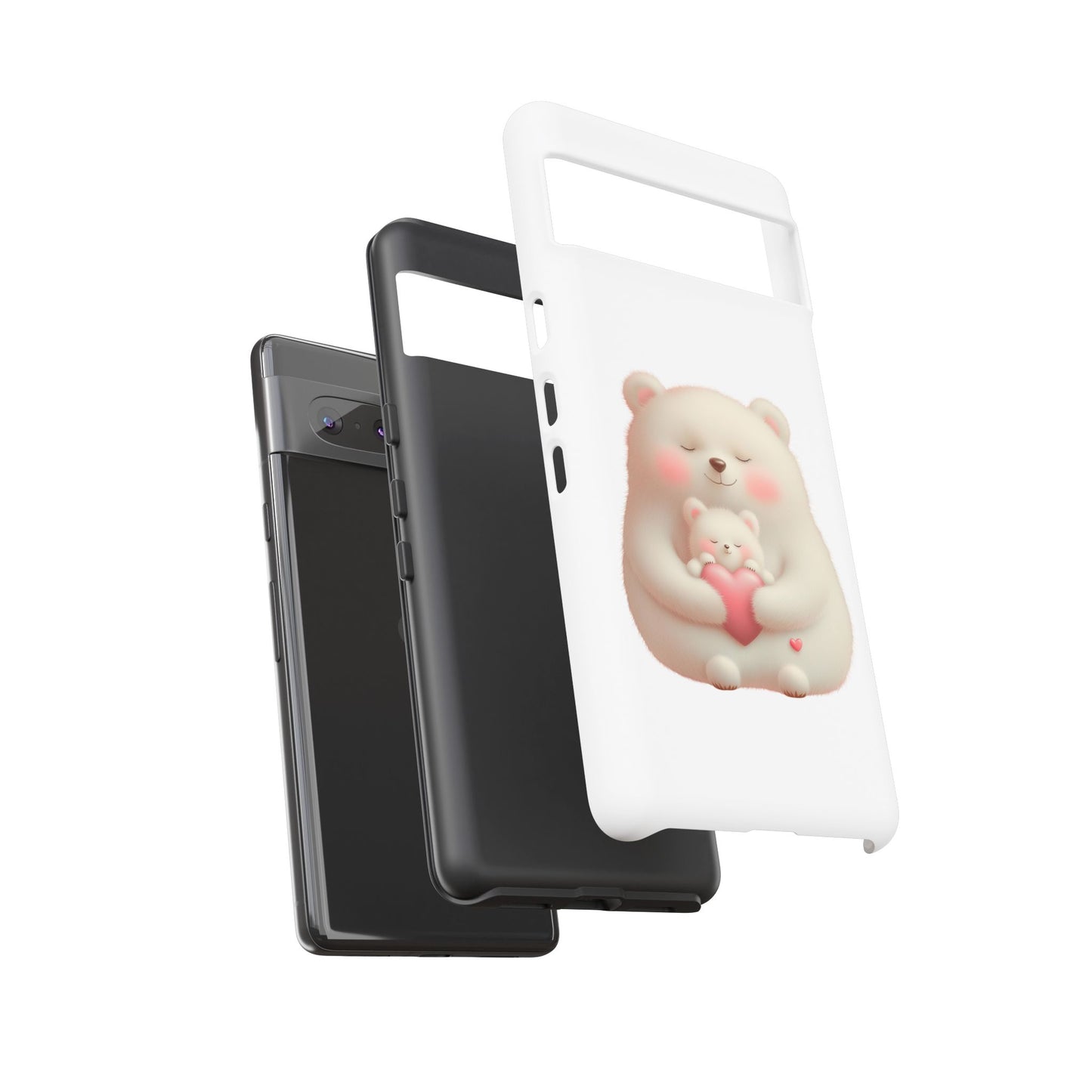 Cute Bear Phone Case, Tough Cases, Animal Lover Gift, Kids Accessories, Mother’s Day, Heartwarming Design