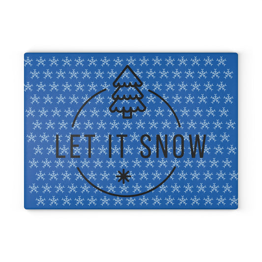 Winter Themed Glass Cutting Board - Let It Snow Design, Holiday Kitchen Decor, Christmas Gift, Festive Cooking, Snowflake Kitchenware