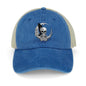 Cotton Trucker Hat for Casual Style - Skull and Roses