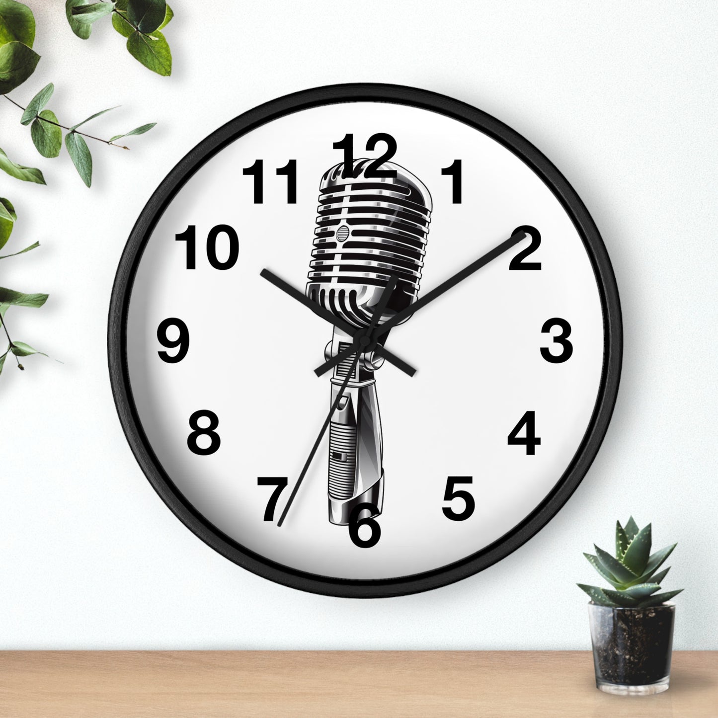 Retro Microphone Wall Clock | Vintage Mic Analog Clock