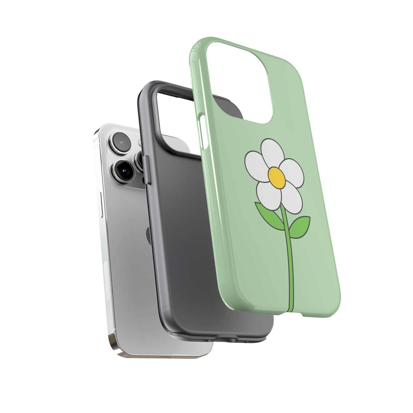 Floral Phone Case - Tough Cases for Nature Lovers, Cute Green Flower Design, iPhone Cover, Gift for Her, Spring Accessories