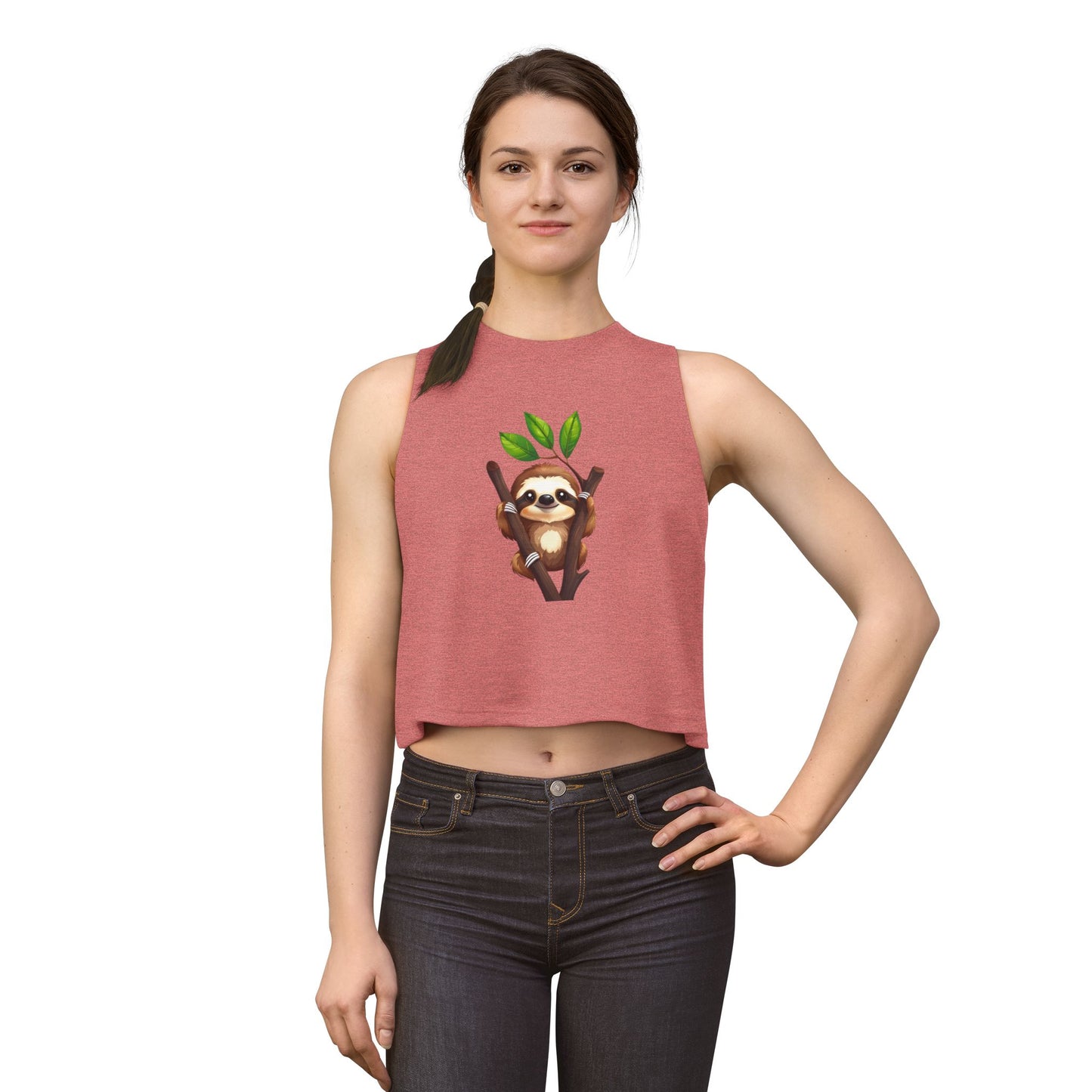 Sloth Hanging Cute Graphic Crop Top