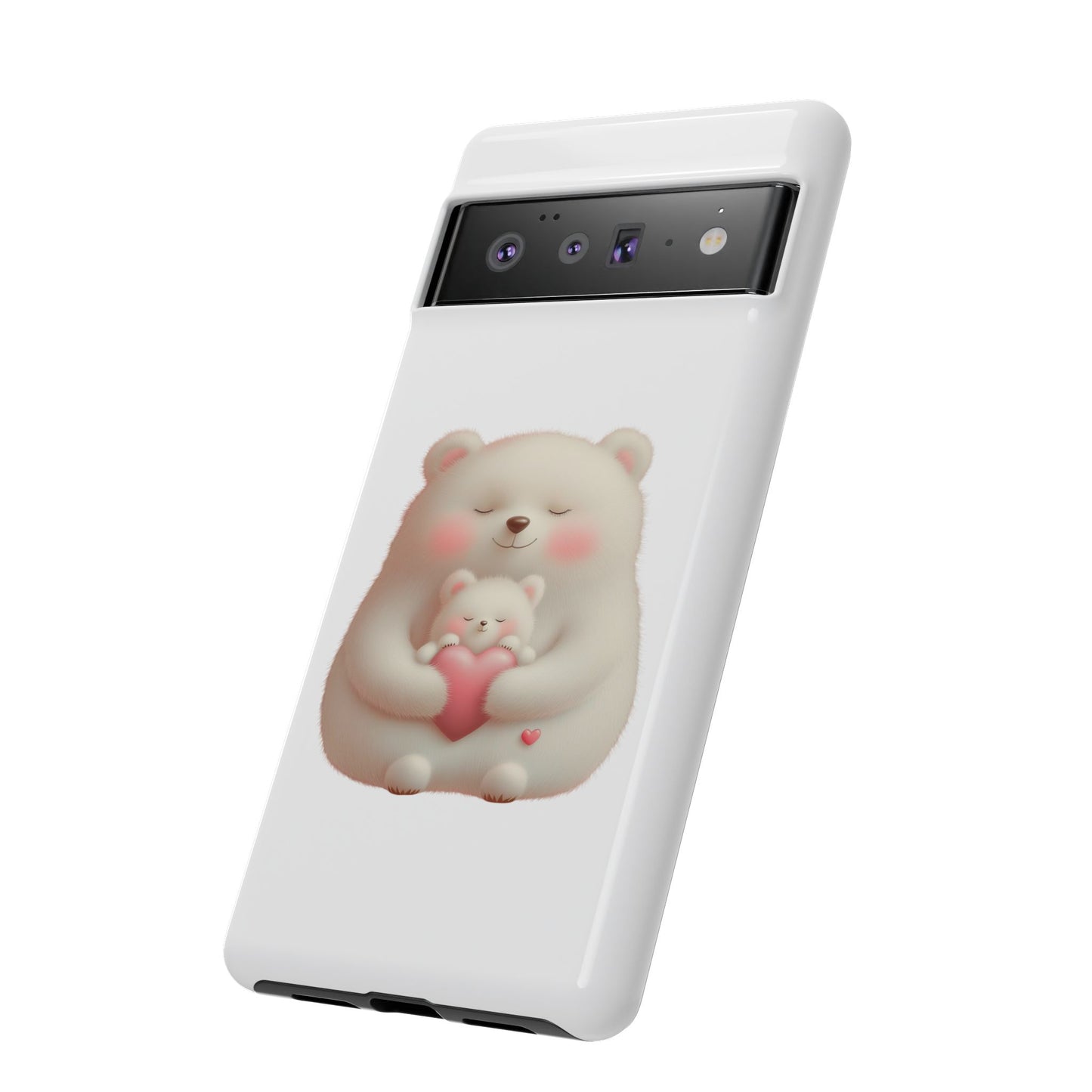 Cute Bear Phone Case, Tough Cases, Animal Lover Gift, Kids Accessories, Mother’s Day, Heartwarming Design