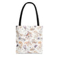Floral Ditsy Print Tote Bag – Neutral Watercolor Wildflower Market Bag