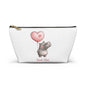 Good Vibes Hippo Accessory Pouch, Cute Makeup Bag, Gift for Animal Lovers, Fun Travel Organizer, Heart Balloon Design