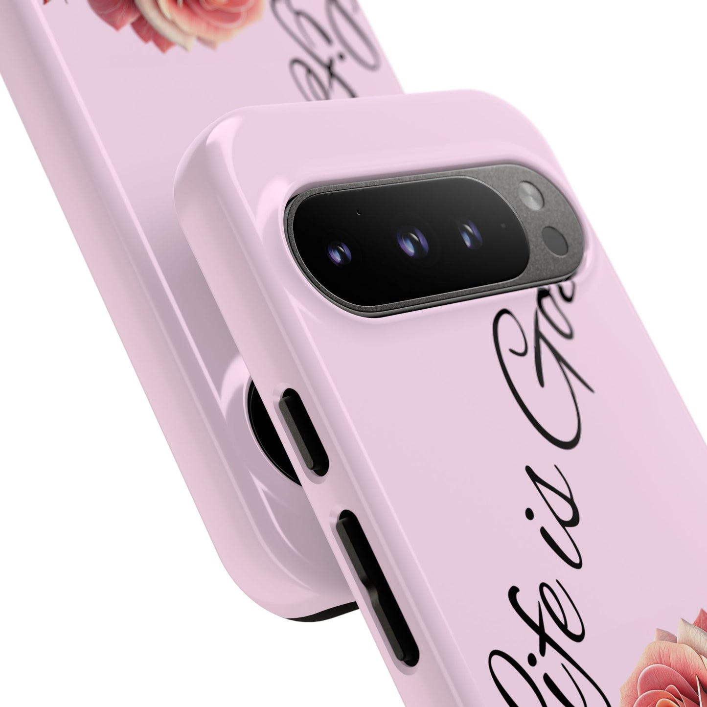 Roses & Positivity Phone Case - Floral Design, Life is Good, Tough Cases for Everyday Wear, Gift for Friends, Mother's Day, Spring [...]