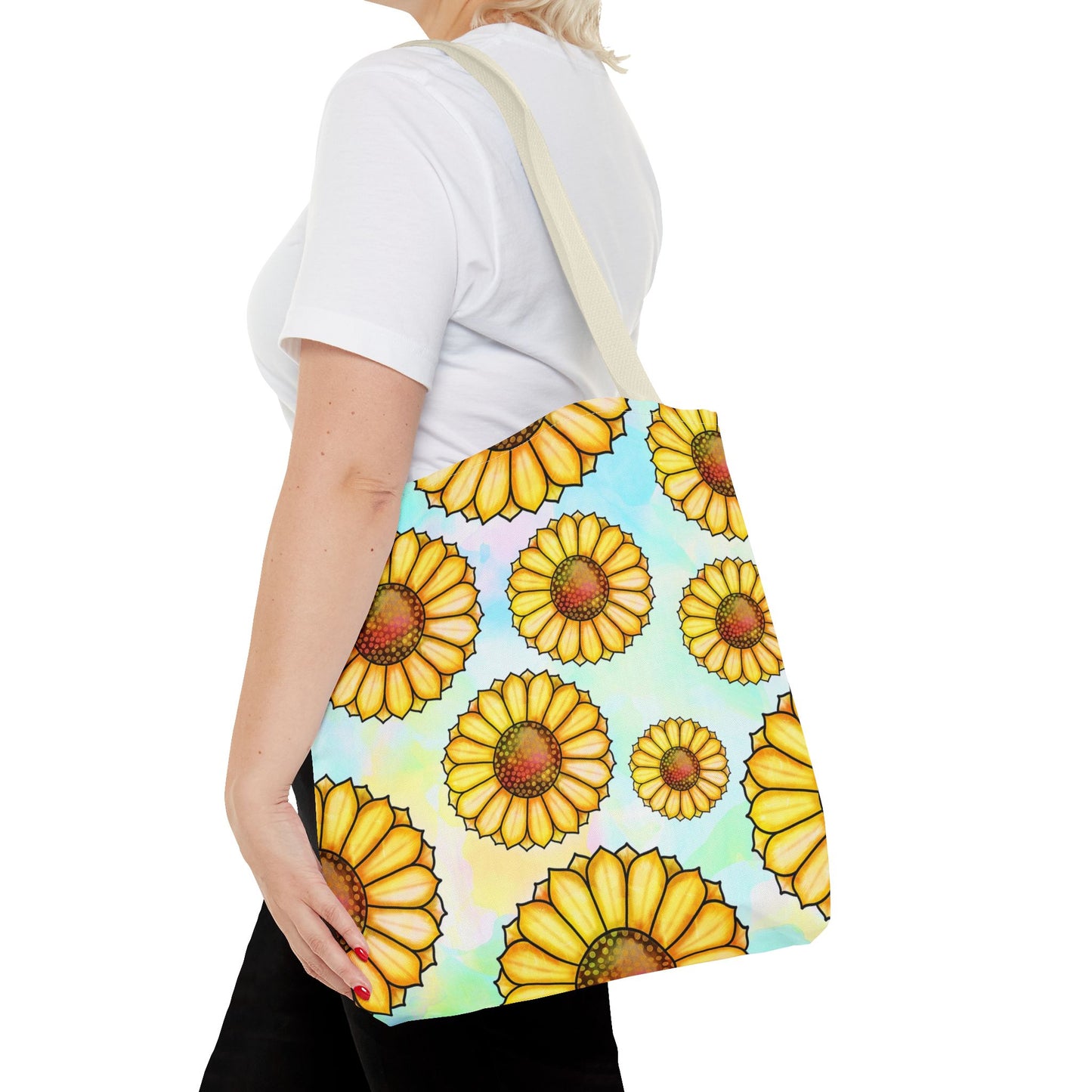 Sunny Floral Tote Bag, Eco-Friendly Shopping Bag, Beach Bag Summer Accessory